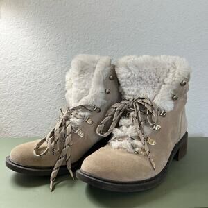 Sam Edelman suede and fur lace up boots